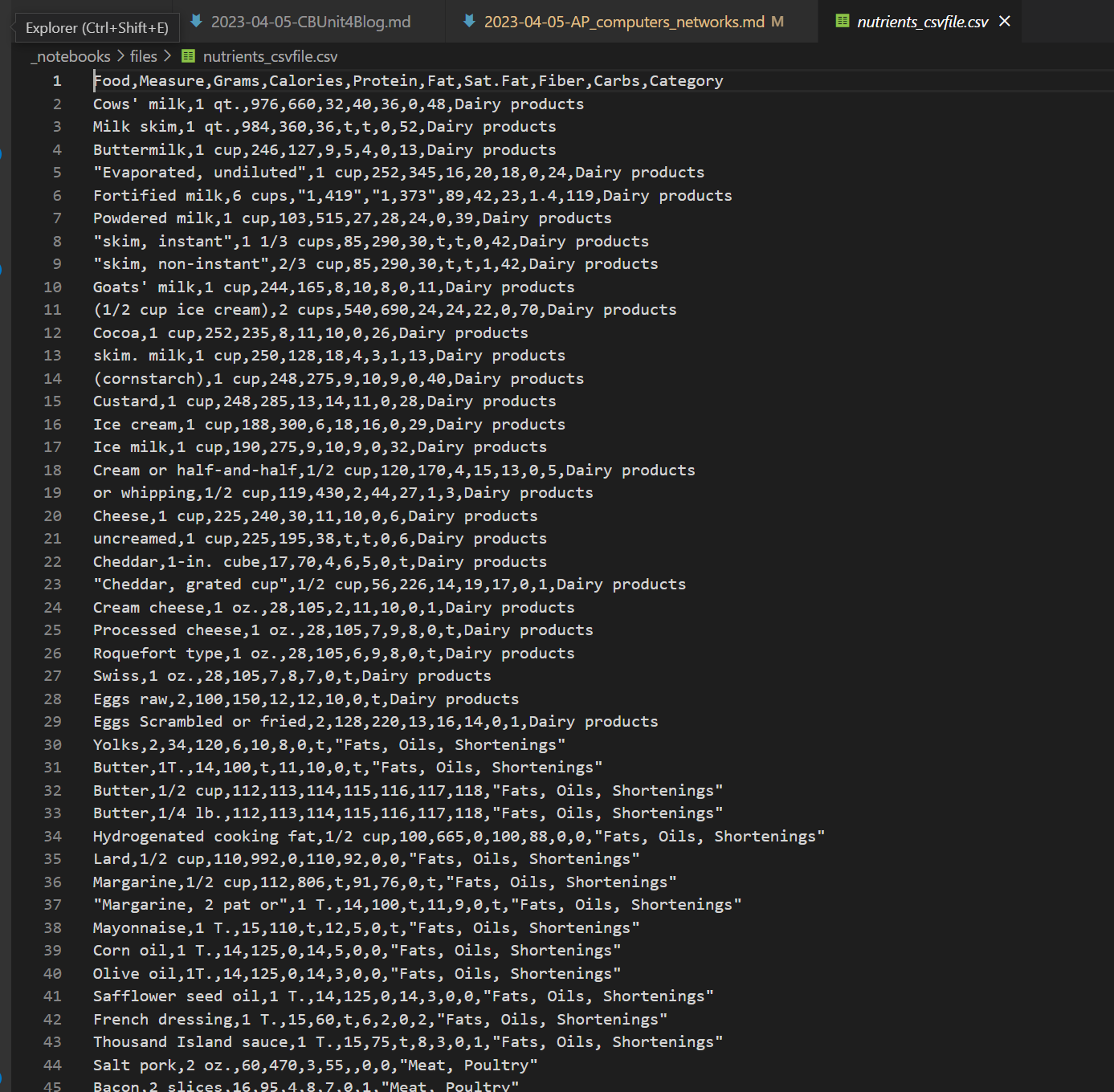 csv file example